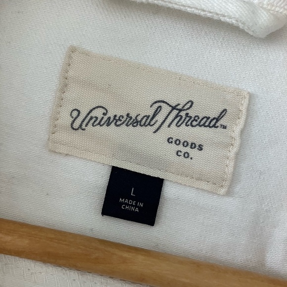UNIVERSAL THREAD White Denim Minimalistic Jean Jacket Size L - Picture 10 of 11